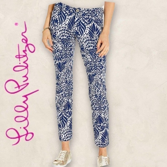 Lilly Pulitzer Pants - Nwt Lilly Pulitzer Kelly Knit Skinny Ankle Pants Navy Size 4